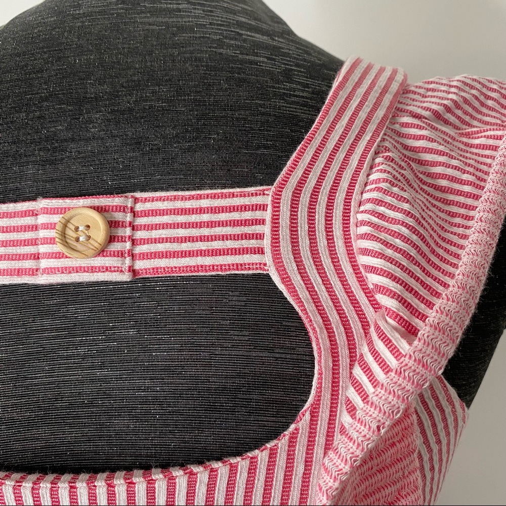 Zara Red White Striped Ruffled Crop Top - Picture 8 of 9